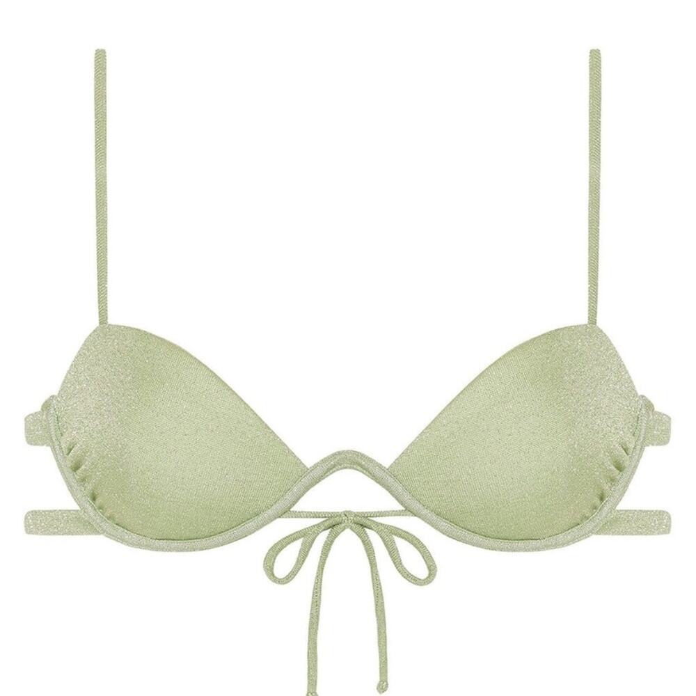 Nwt montce jade green sparkle elany bikini top